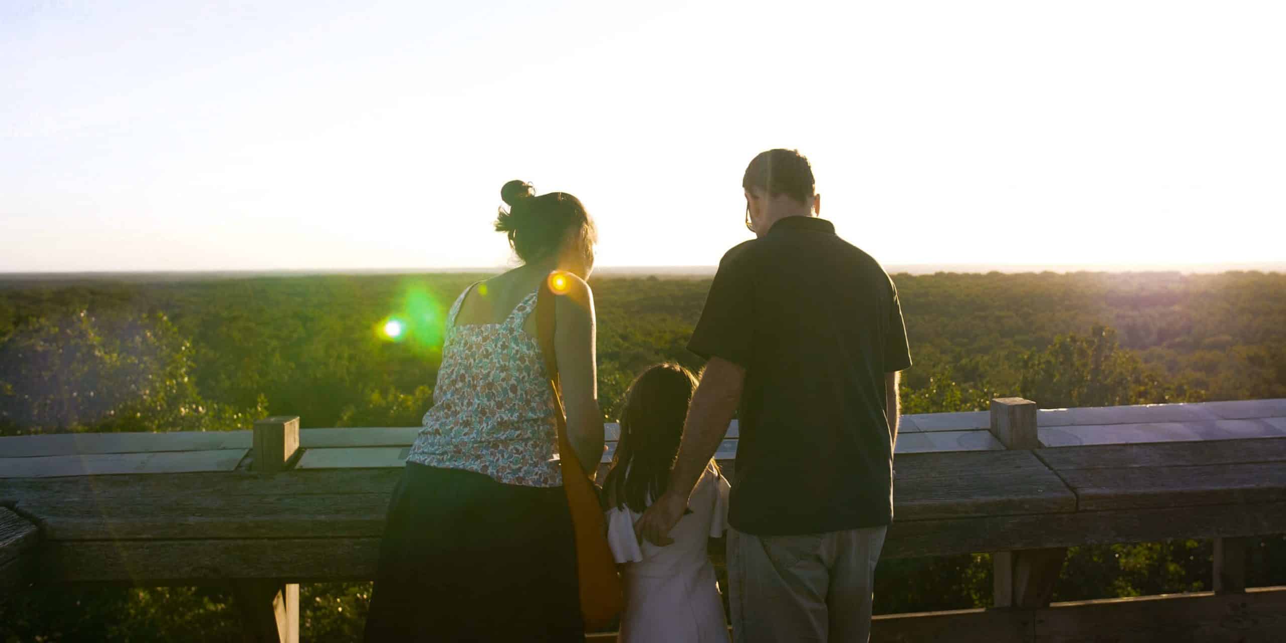 famille en haut du belvedere