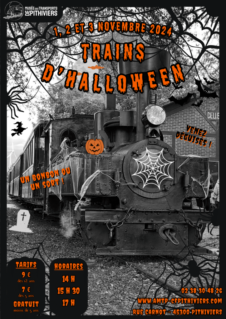 Affiches des Trains d'Halloween
1, 2 et 3 novembre 2024